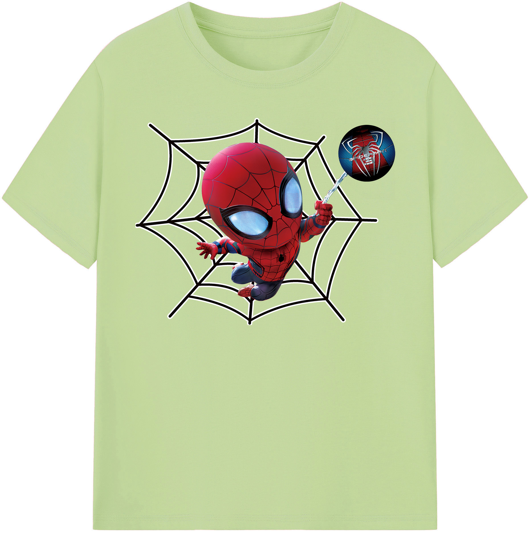 （画像用） Spider Man スパイダーマン 綿100％半袖Tシャツ（フロントプリント）